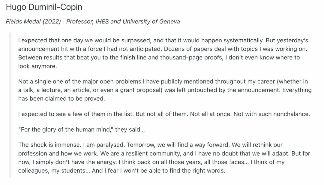 Fields Medal Winner Describes Shock of AI Solving Math Problems