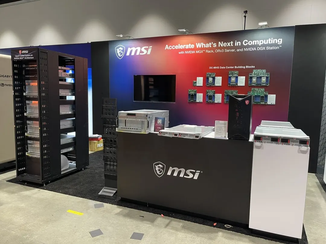 MSI shows 48RU MGX rack with 32 RTX PRO 6000 GPUs