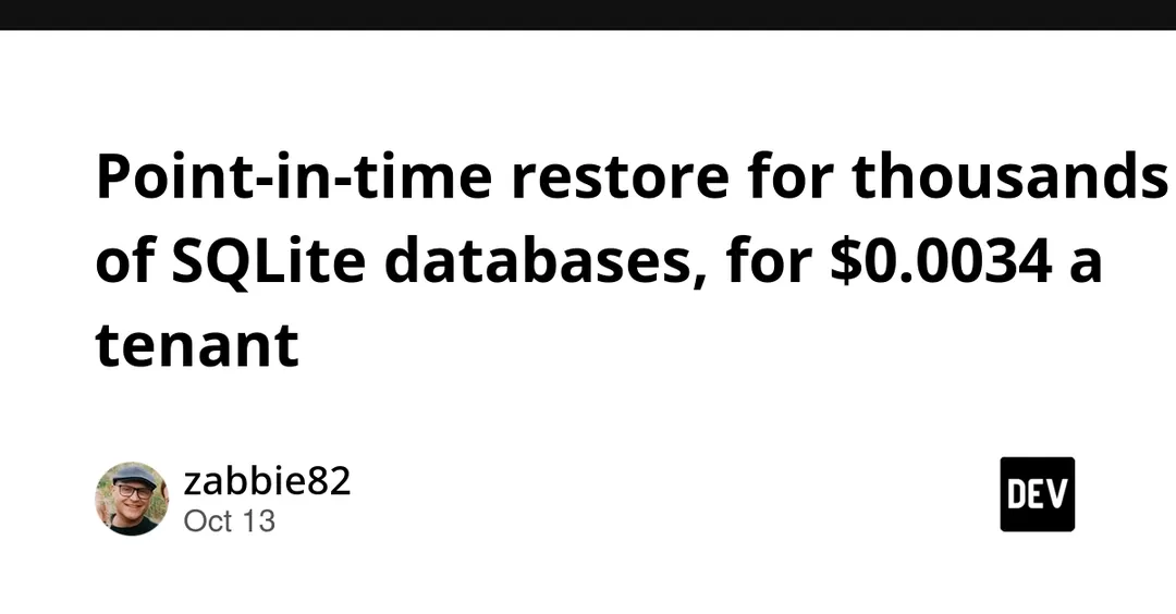 Facet: point-in-time restore for thousands of SQLite databases at $0.0034 per tenant