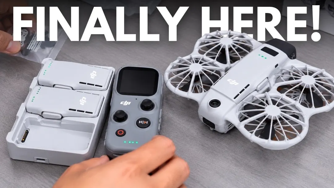 DJI Neo 3 FlyMore Combo unboxed with three drone batteries