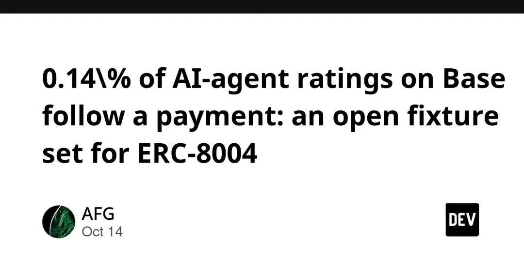 Only 0.14% of AI-agent ratings on Base follow a payment