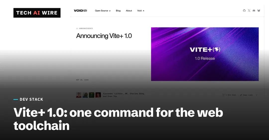 Vite+ 1.0 ships one command for the whole web toolchain