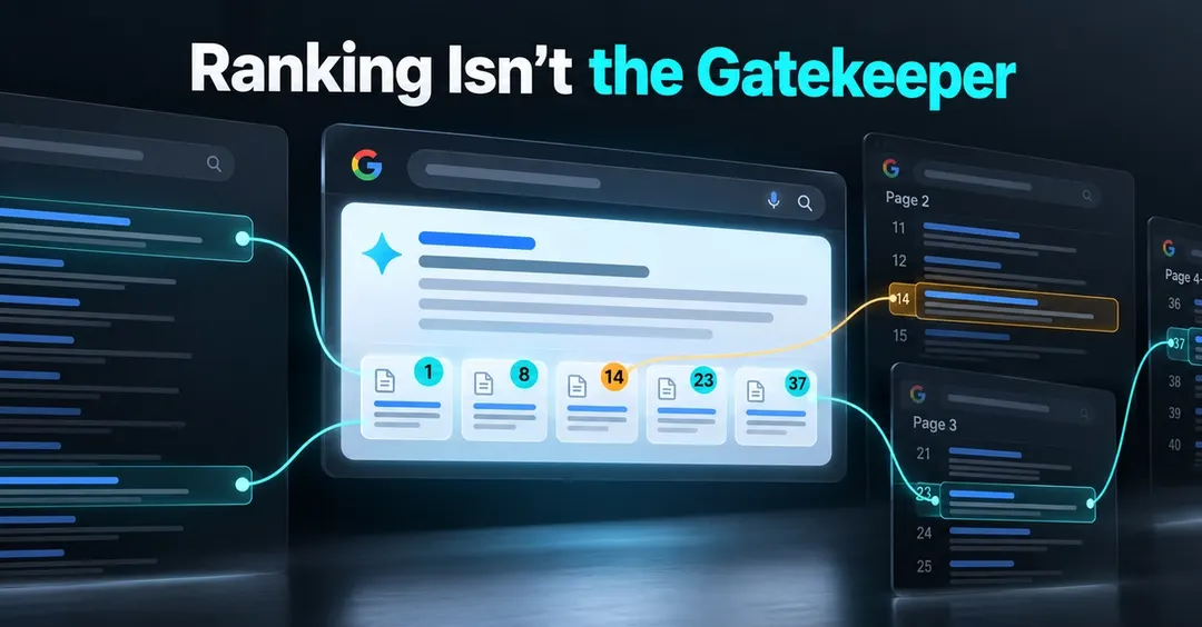29.8% of AI Overview sources don't appear in Google's first page at all