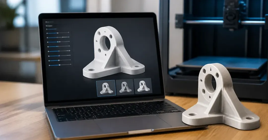 Gemini Canvas demo shows parameterized 3D design with STL export