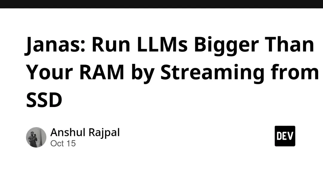 Janas runs LLMs bigger than your RAM by streaming experts from SSD
