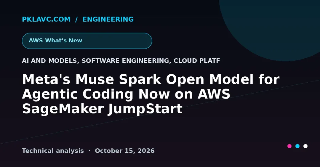 Meta's Muse Spark Open agentic coding model lands on AWS SageMaker JumpStart
