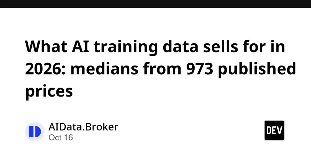 Median AI training data prices in 2026: 973 published figures