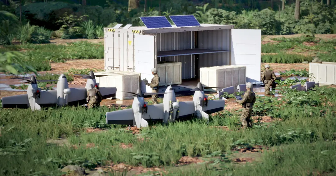 Sikorsky packs four Nomad 100 VTOL drones into a 20-ft container