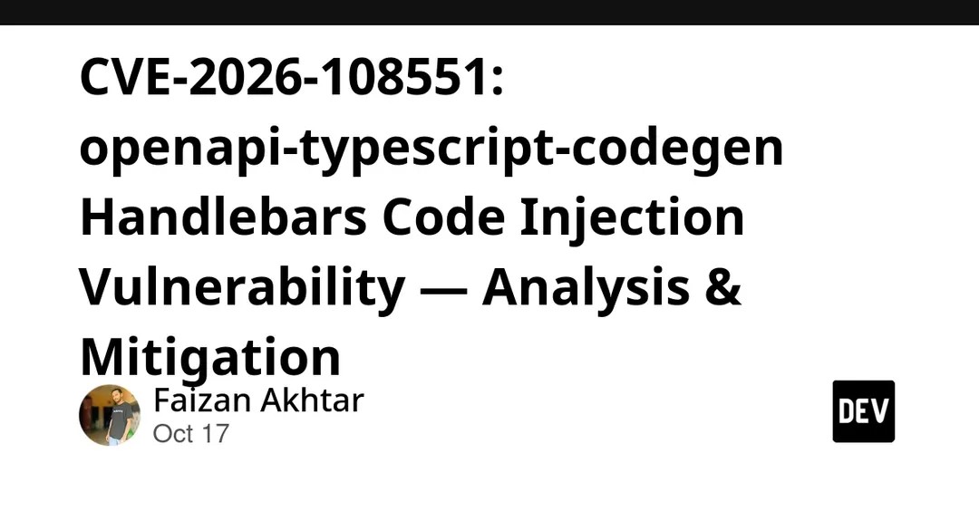 CVE-2026-108551: code injection in openapi-typescript-codegen