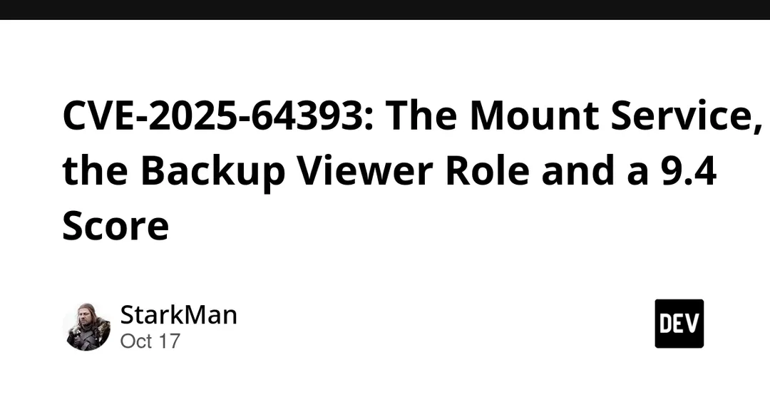 Veeam Backup & Replication flaw CVE-2025-64393 rated 9.4