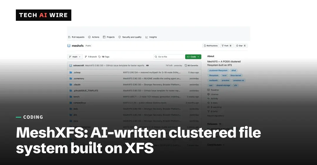 MeshXFS: AI-written clustered file system built on XFS
