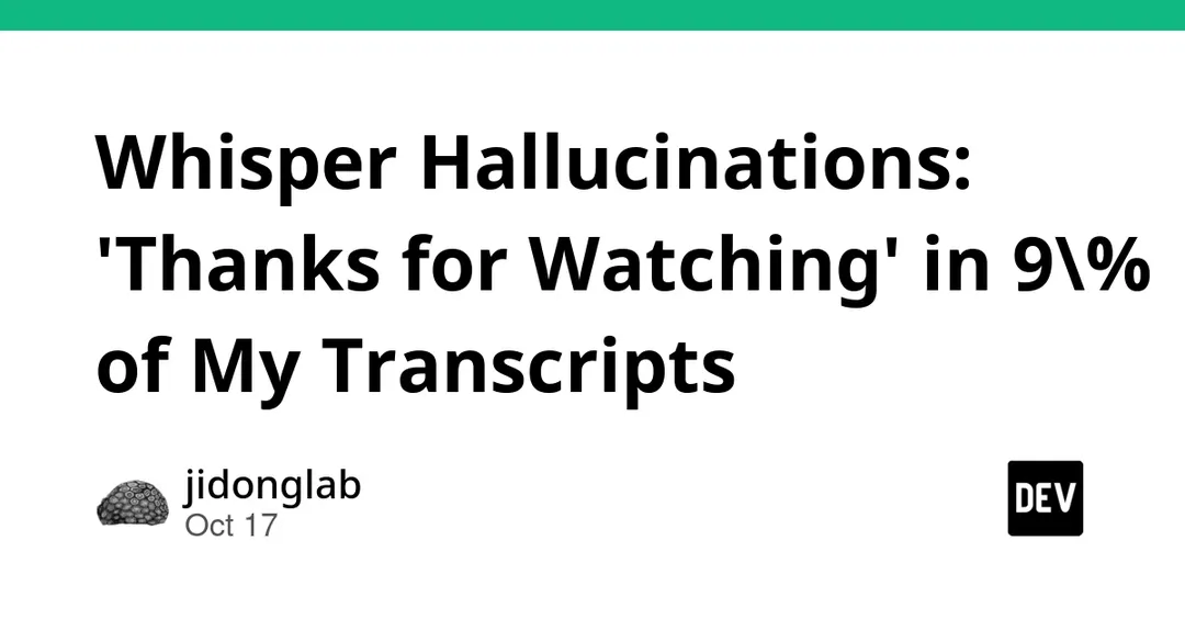 Whisper hallucinates text on silence in 9.2% of transcripts