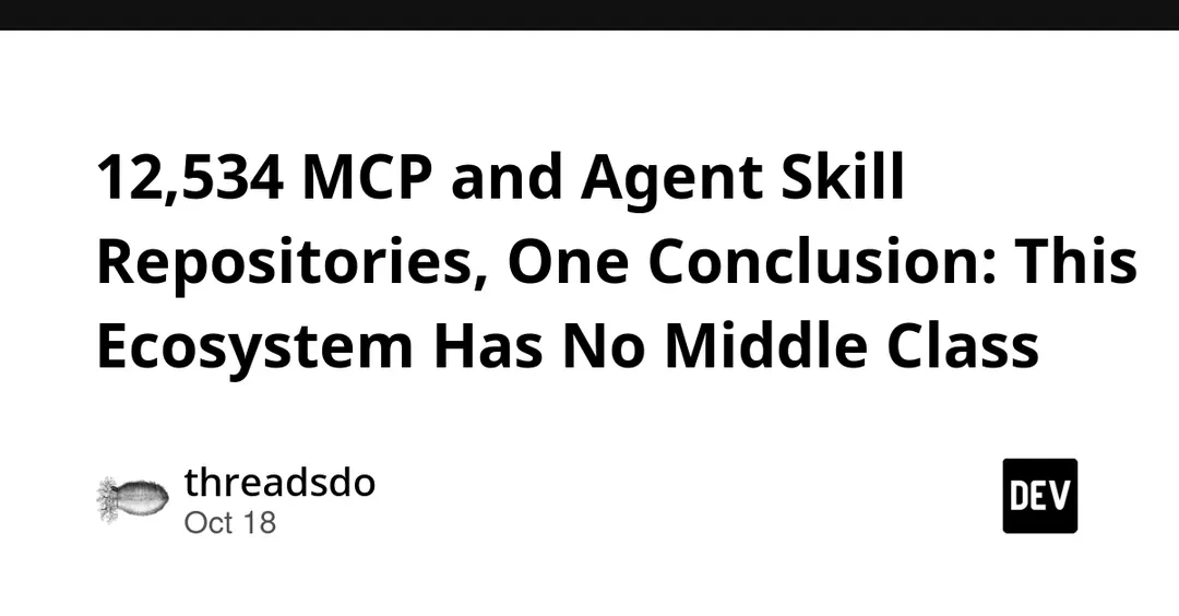 Analysis of 12,534 MCP servers and agent skills finds an ecosystem with no middle class