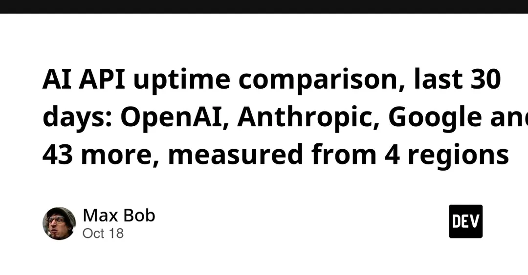 Llama, Claude and Gemini beat OpenAI on API uptime over 30 days