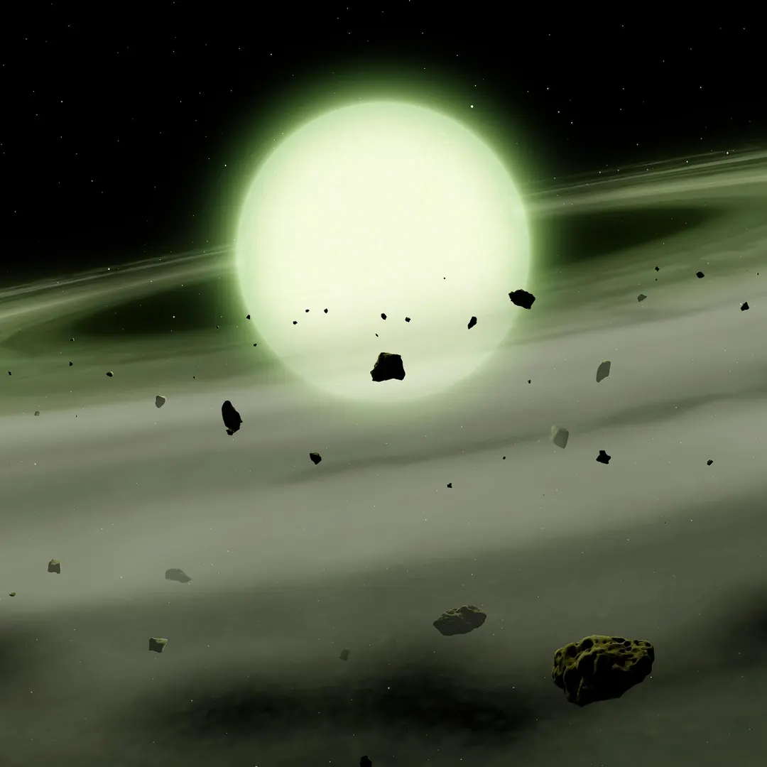 Astronomers find a white dwarf that glows green