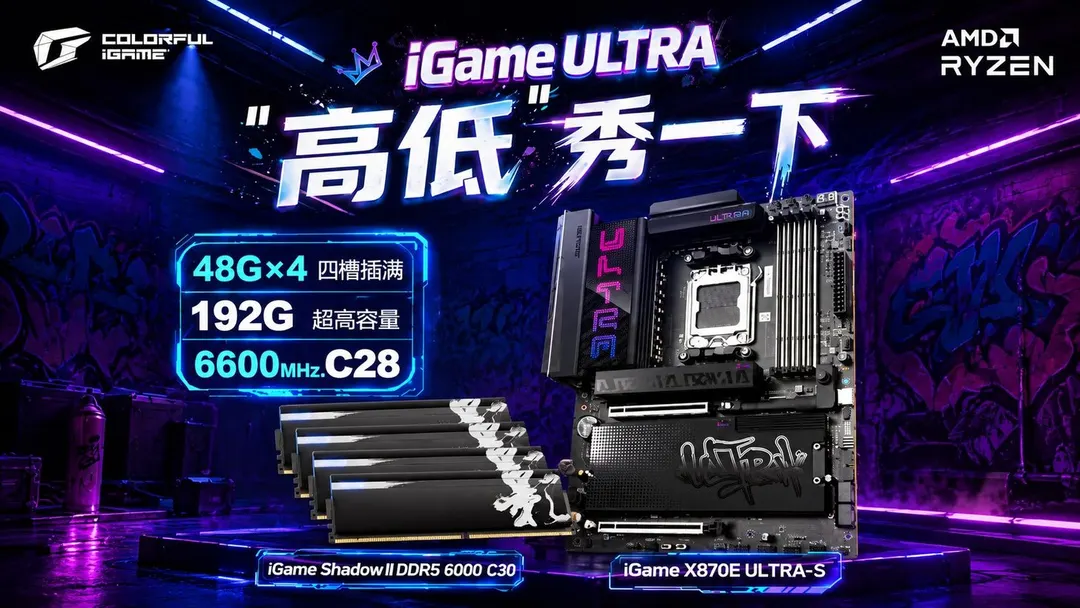 Colorful runs 192 GB DDR5 at 6600 MT/s CL28 on X870E board