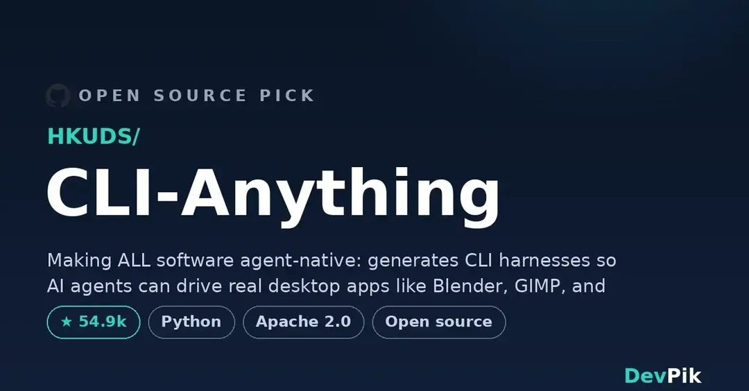 CLI-Anything from HKUDS hits 55K stars with CLI harnesses for AI agents