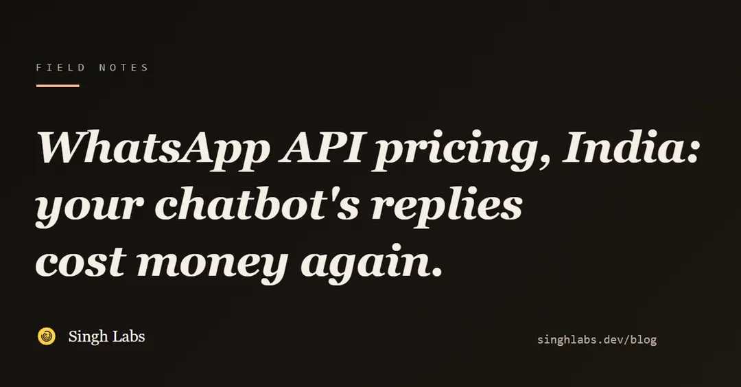 Meta charges again for WhatsApp Business API replies in India from October 1