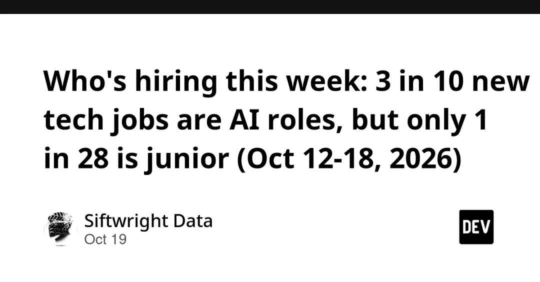 3 in 10 new tech jobs are AI roles, but only 1 in 28 is junior