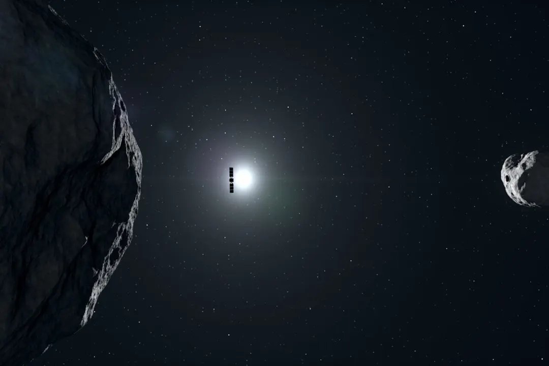 Hera closes in on Didymos asteroid pair to study DART impact damage