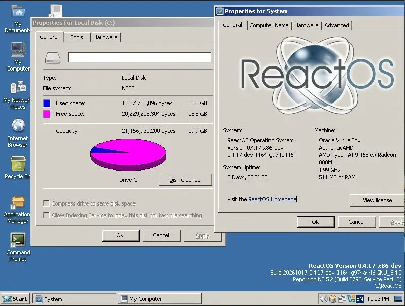 ReactOS hits major milestone with NTFS install support