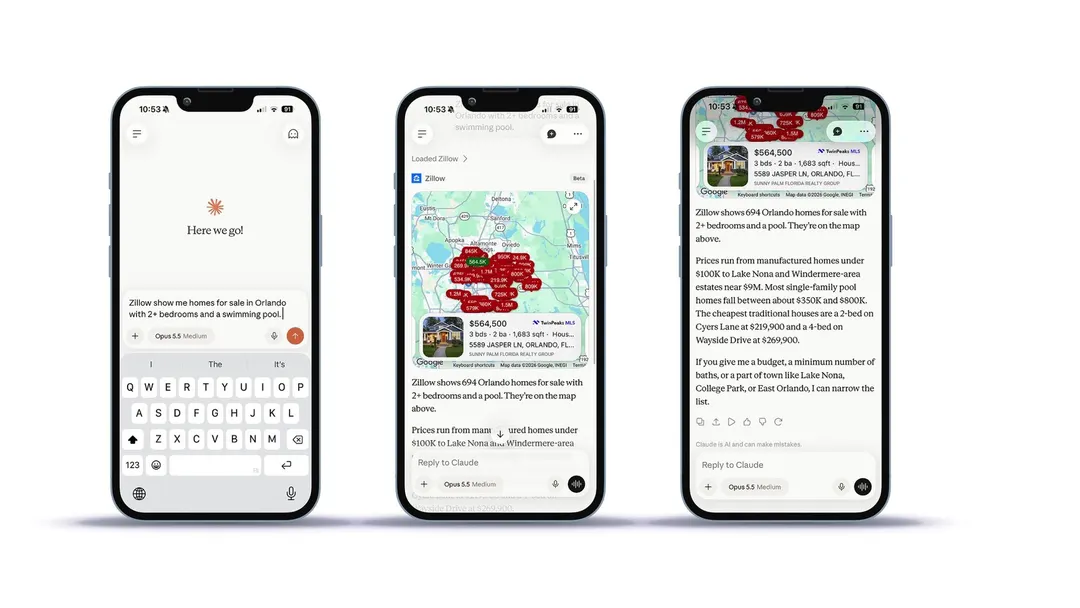 Zillow launches Claude connector for listings, tours and financing