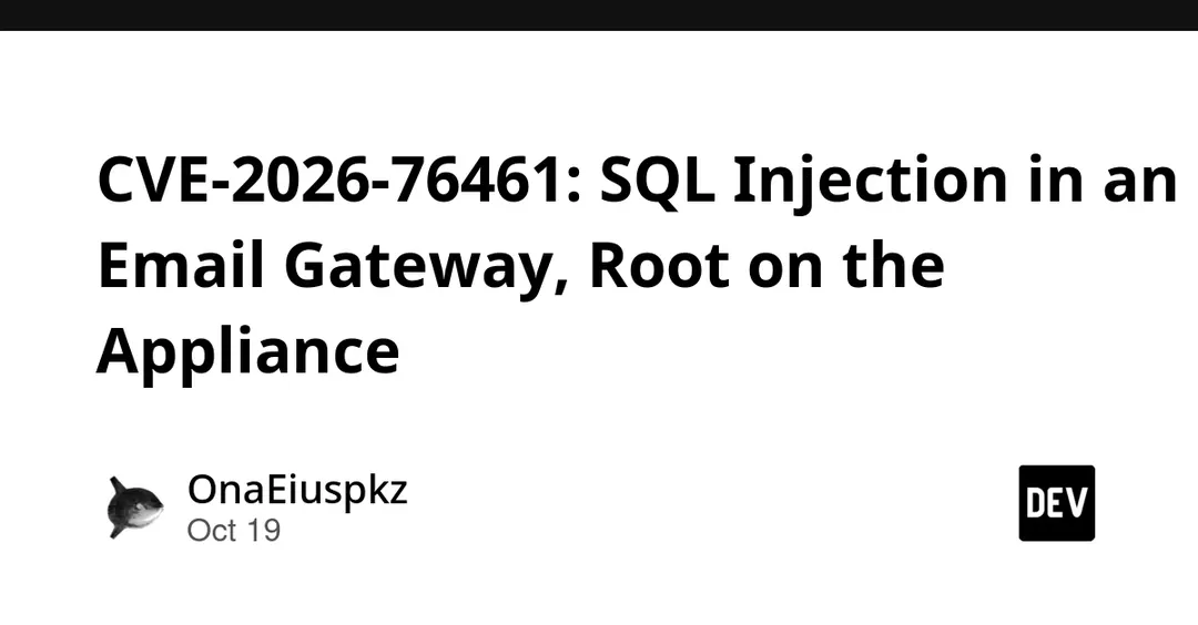 CVE-2026-76461: SQL injection in Cisco Secure Email Gateway yields root