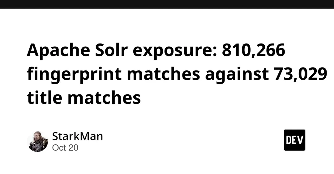 ZoomEye finds 810,266 Apache Solr fingerprint matches