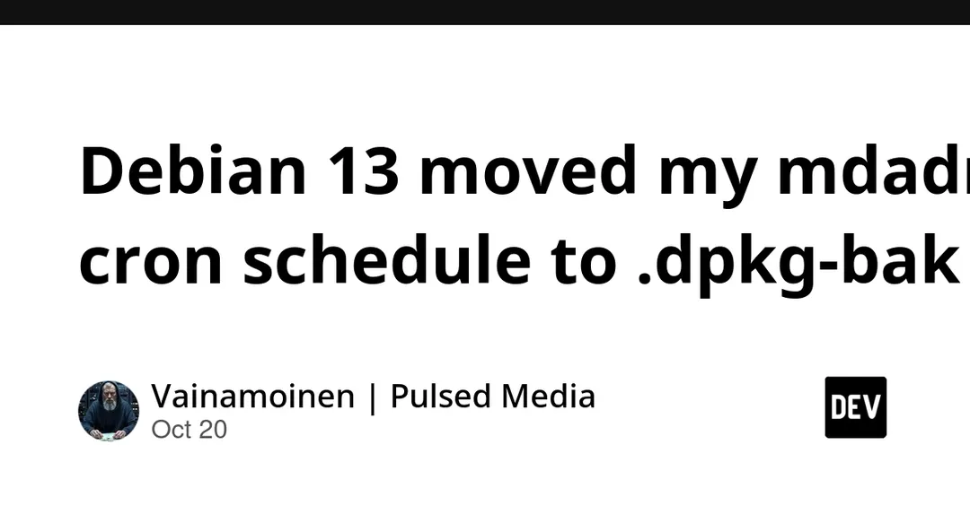 Debian 13 silently resets custom mdadm RAID check schedule