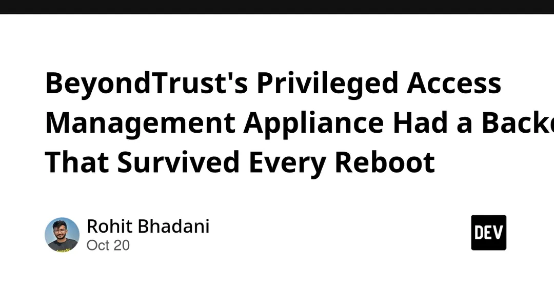 BeyondTrust PAM appliance backdoor survived every reboot