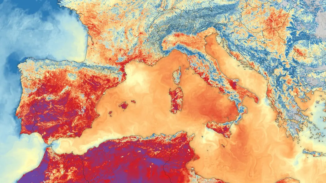 ESA shares Sentinel-3B thermal image of Europe's record heat waves