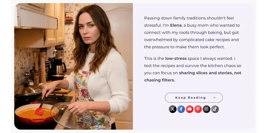 Report: ~2,100 AI recipe sites pose as real chefs, one uses AI Emily Blunt