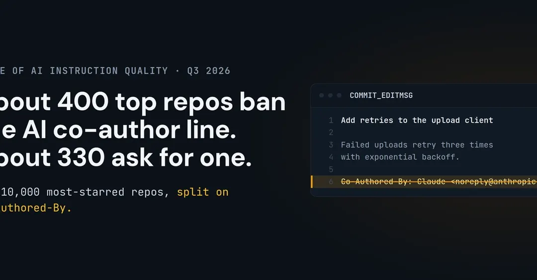 Repos split on AI co-author trailers in commits