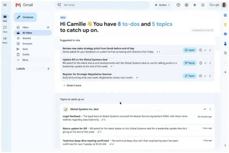 Gmail AI Inbox rolls out to paid Workspace accounts with no admin off switch
