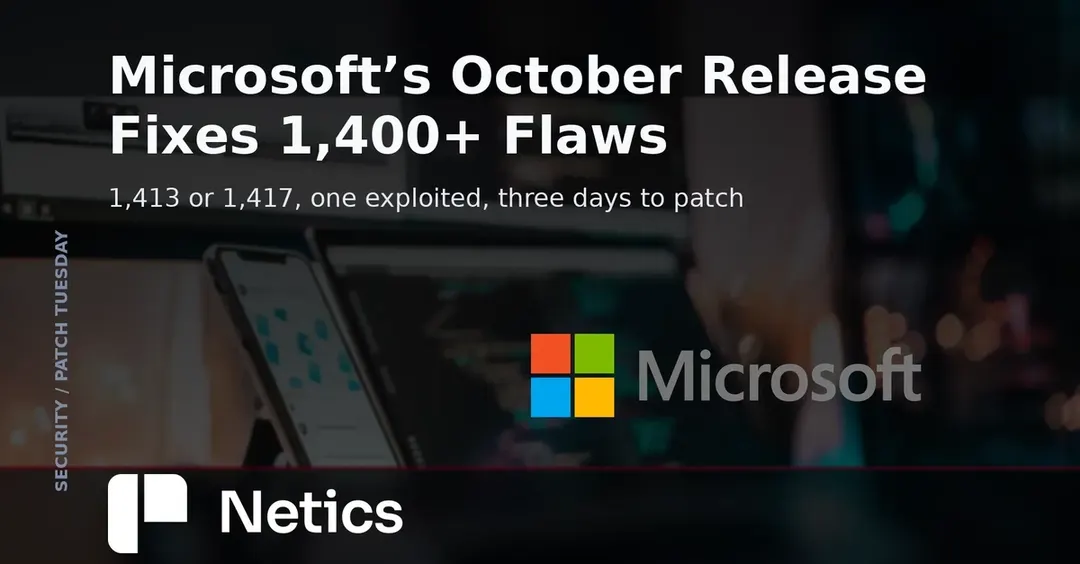 Microsoft's October 2026 Patch Tuesday fixes over 1,400 flaws