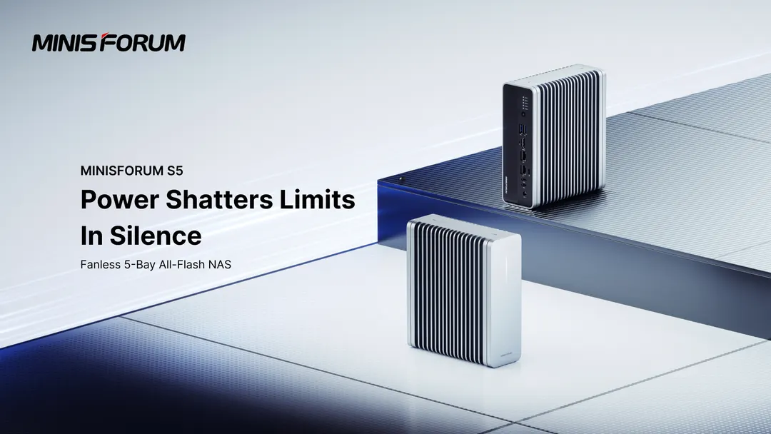 Minisforum S5 fanless NAS with five NVMe slots starts at $599