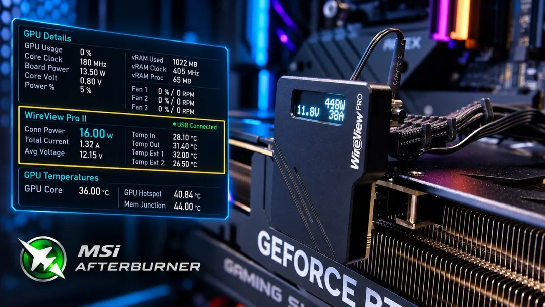 MSI Afterburner plugin brings 28 WireView Pro II sensors to the in-game overlay
