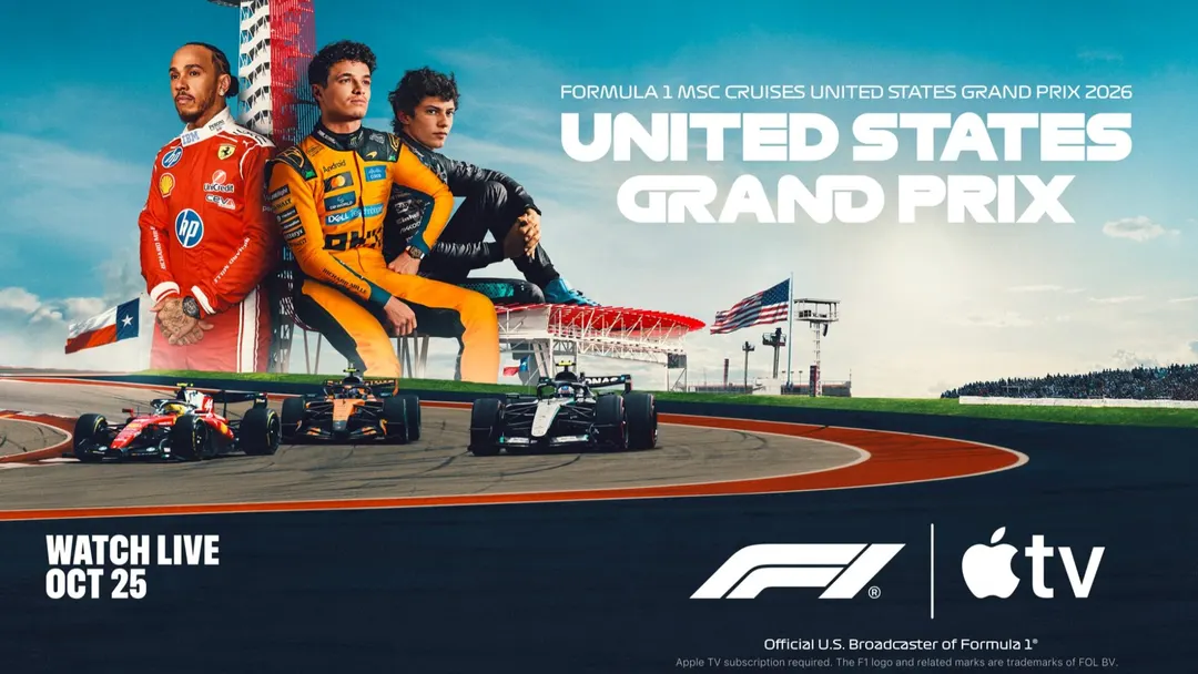 Apple TV to live stream 2026 F1 United States Grand Prix