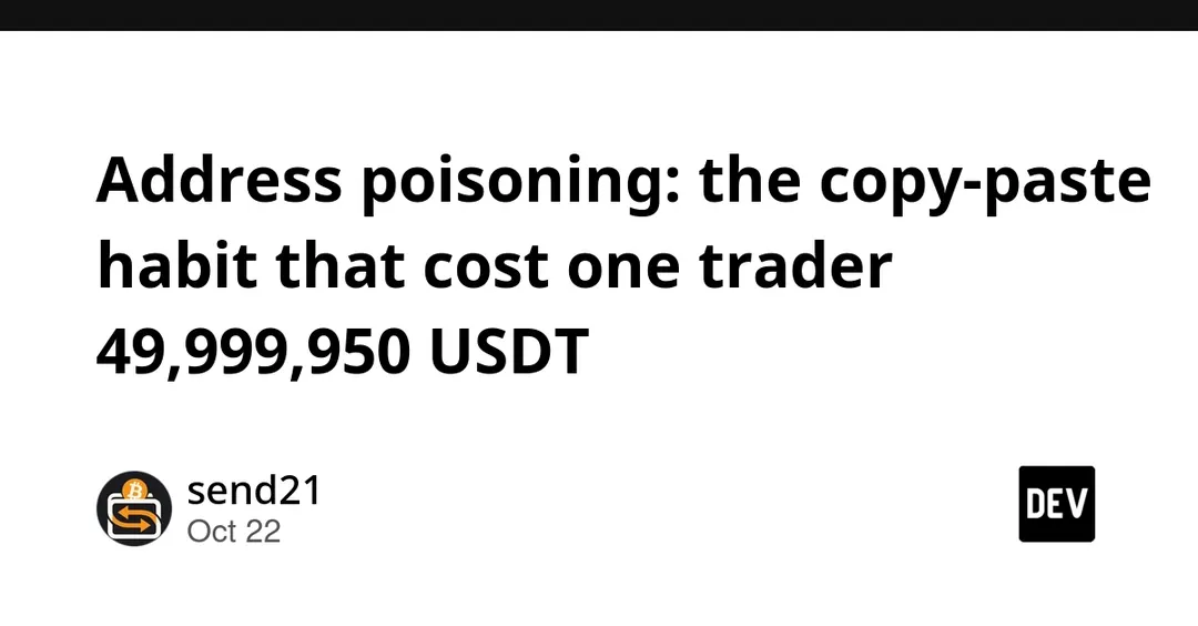 Address poisoning scam costs trader 49,999,950 USDT