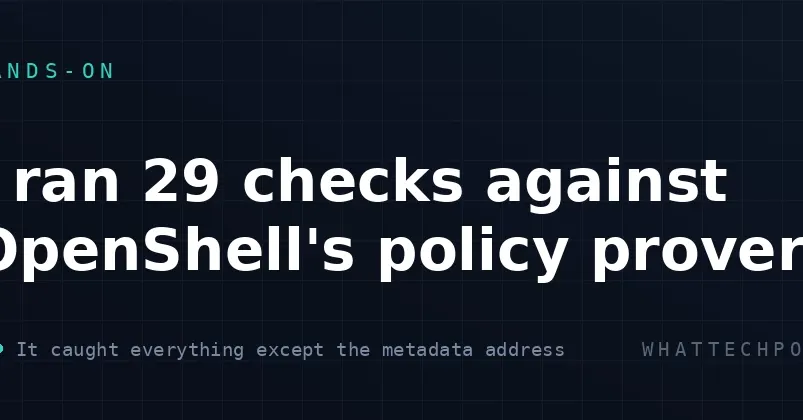 OpenShell's Z3 policy prover misses the cloud metadata address in 29 checks