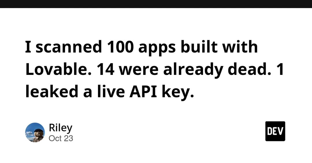 Scan of 100 Lovable-built apps finds a leaked OpenAI API key
