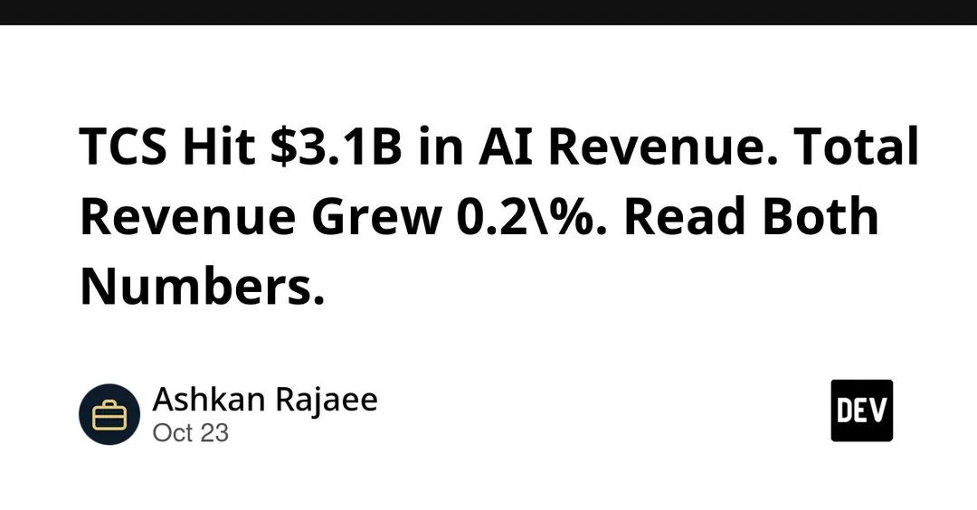 TCS AI revenue hits $3.1B as total revenue grows just 0.2%