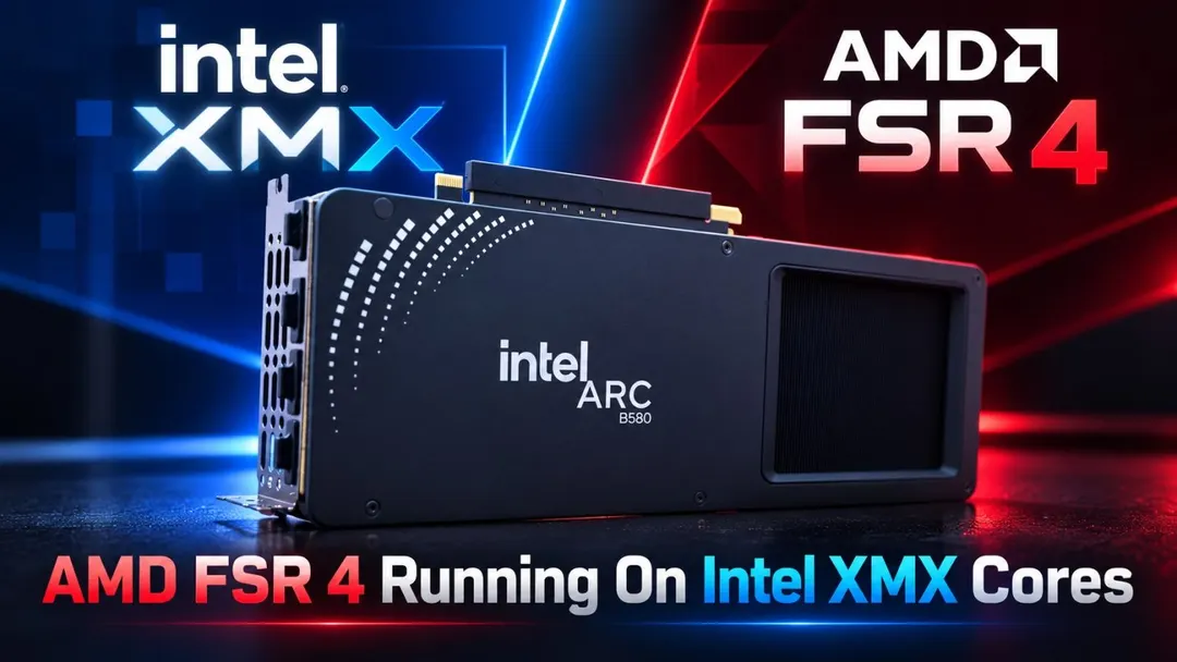 AMD FSR 4.1.2 runs on Intel Arc XMX cores with hardware acceleration