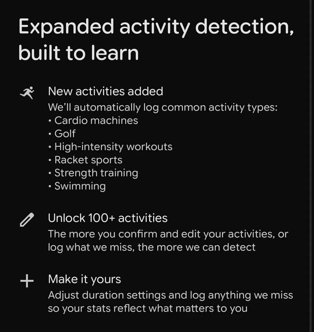 Google Health 5.11 expands activity detection to 100+ on Fitbit Air and Pixel Watch
