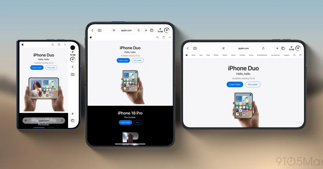 Apple explores letting sites extend behind Safari controls on iPhone Duo's outer display