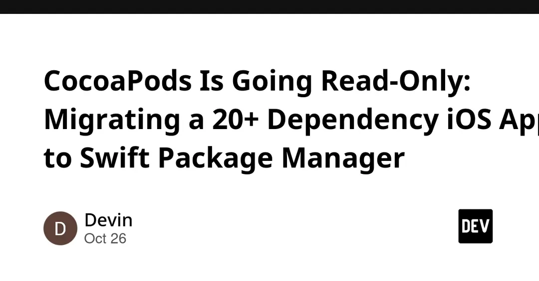CocoaPods goes read-only on December 2, 2026
