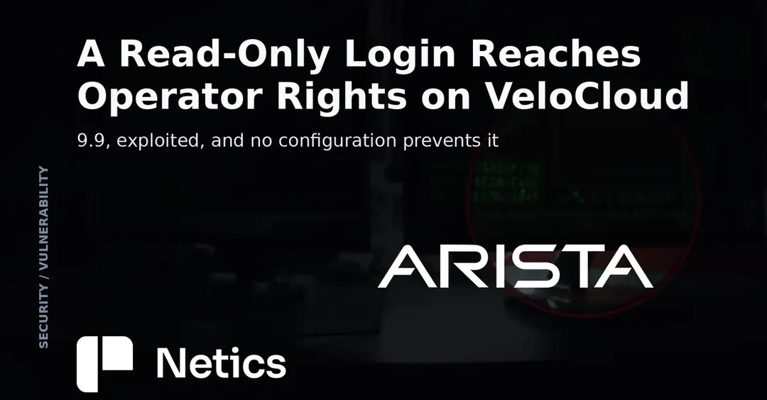 Arista: VeloCloud Orchestrator SQL injection gives operator rights from read-only login