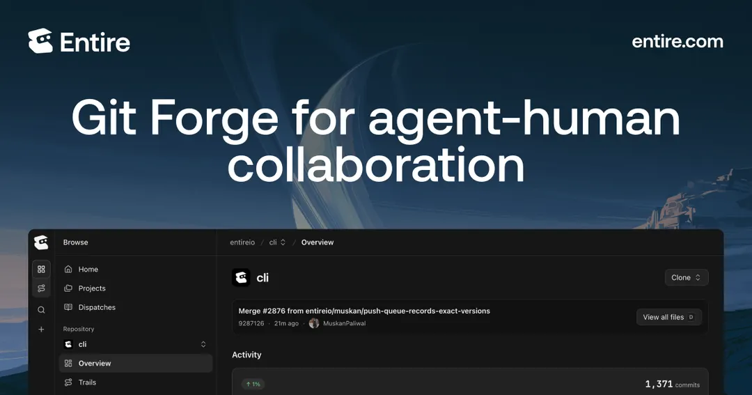 Entire exits beta with native git hosting and Trails instead of PRs