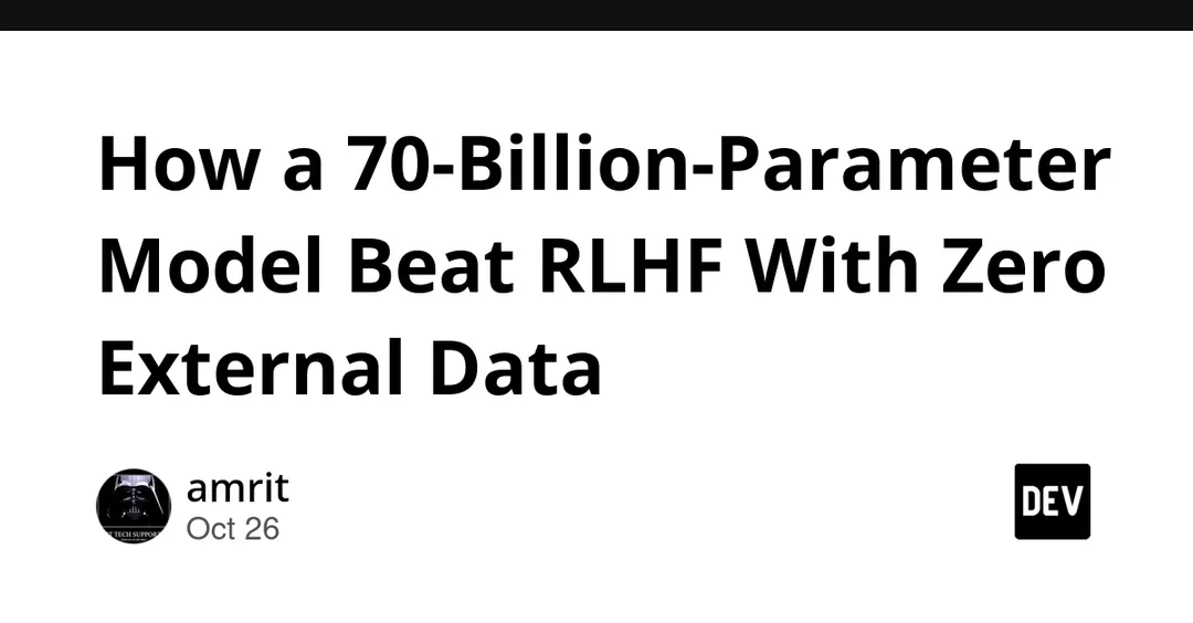 On-Policy Self-Training: 70B model beats RLHF checkpoint with zero external data