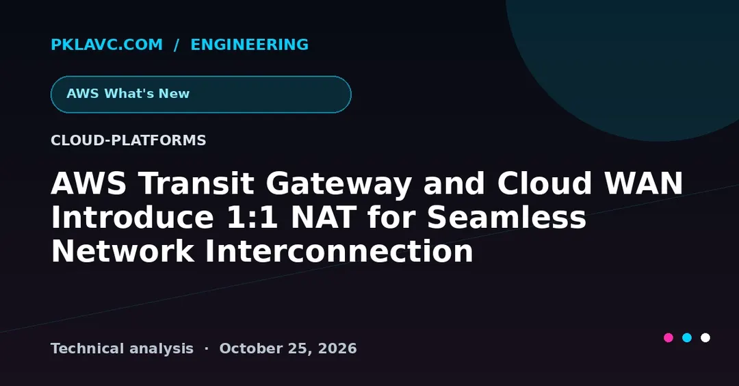 AWS adds managed 1:1 NAT to Transit Gateway and Cloud WAN
